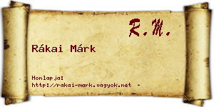 Rákai Márk névjegykártya